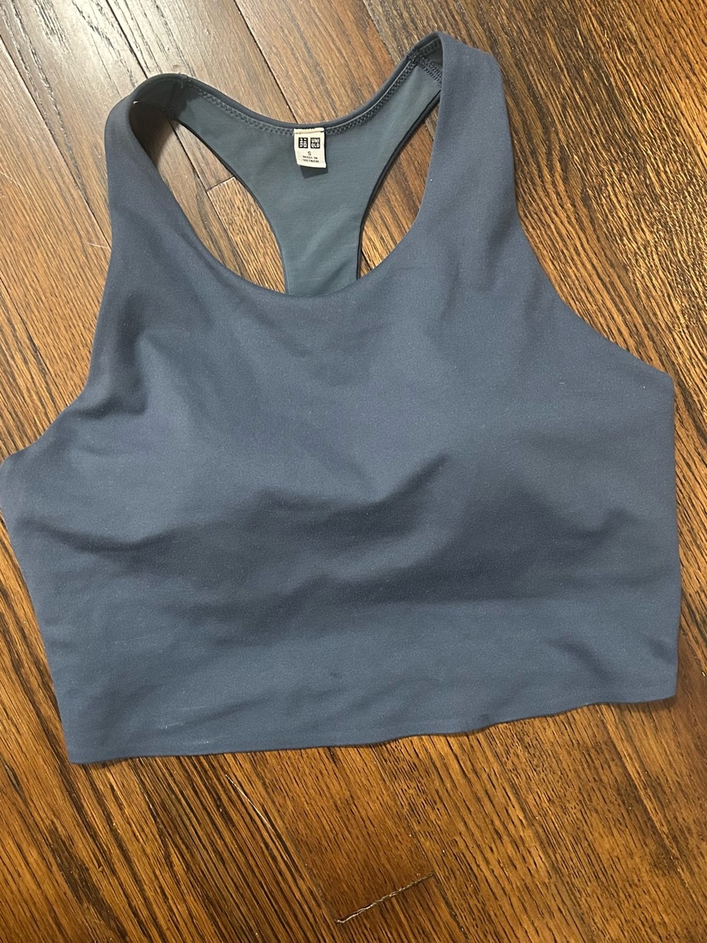 Uniqlo Racerback Padded Sports Bra - Grey/Blue